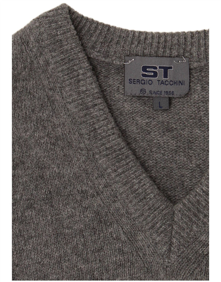 SERGIO TACCHINI Pull Col V Homme Grand Gris