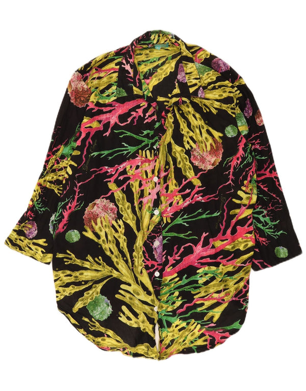 Antica Sartoria Blusa de manga 3/4 para mujer UK 44 Mediana Negro Floral