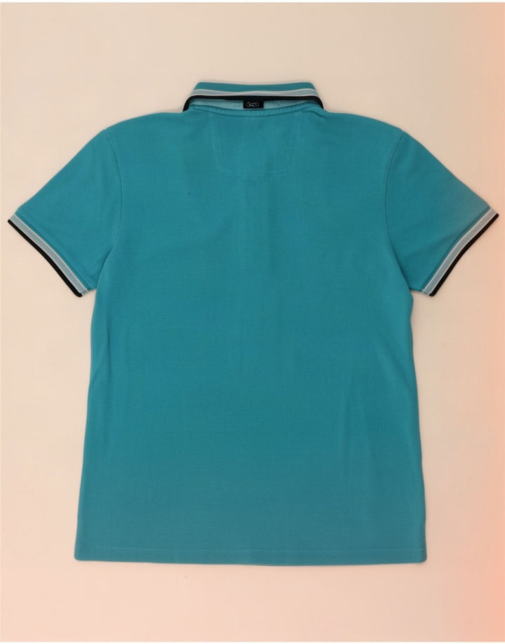 Camisa polo masculina Hugo Boss Regular Fit média listrada azul