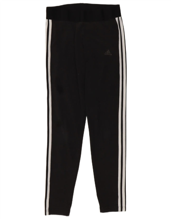 Adidas Womens Leggings UK 12/14 Medium Black Cotton