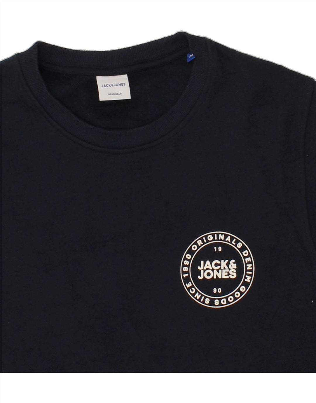JACK & JONES Mens Sweatshirt Jumper Medium Navy Blue Cotton Vintage Jack & Jones and Second-Hand Jack & Jones from Messina Hembry 
