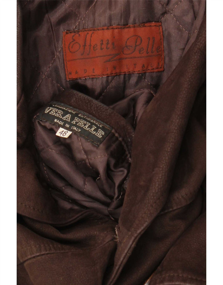 Lavorazione Artigianale Mens Leather Jacket IT 48 Medium Brown