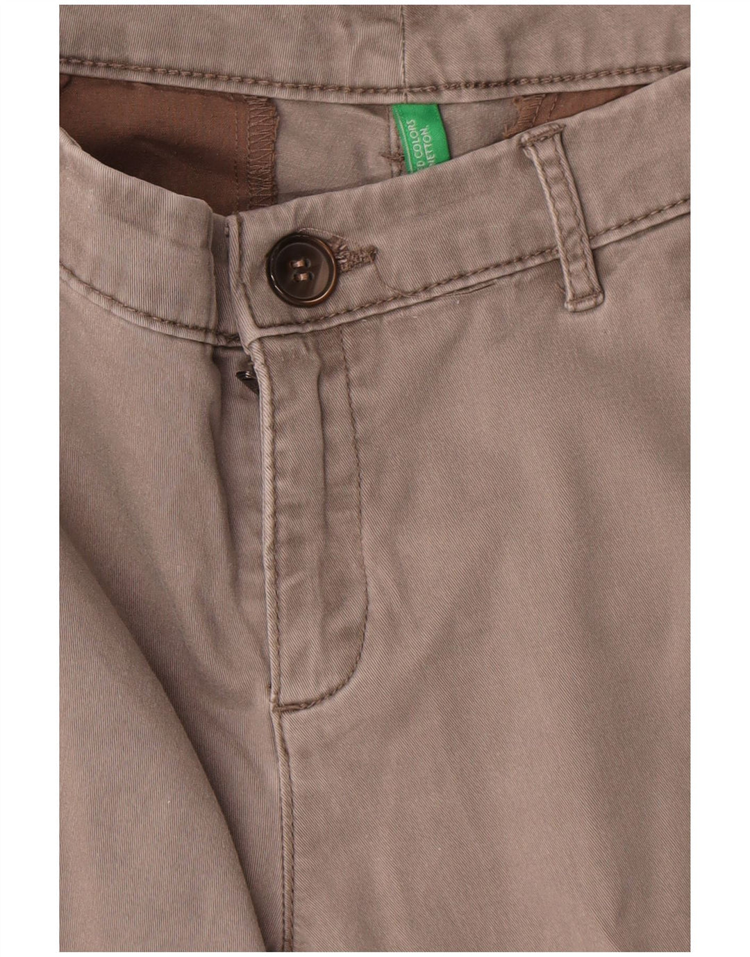 Benetton Womens Straight Chino Trousers W30 L27 Grey