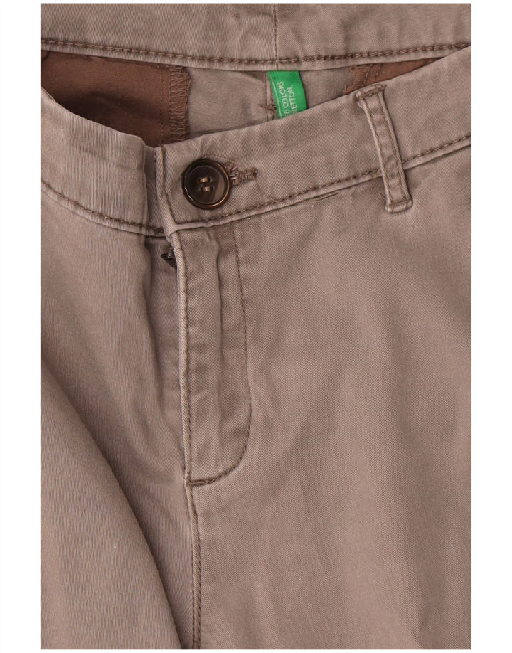 Benetton Womens Straight Chino Trousers W30 L27 Grey