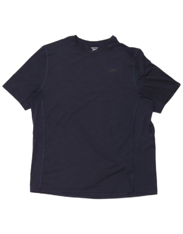 Reebok T-Shirt Homme Haut Large Bleu Marine Polyester