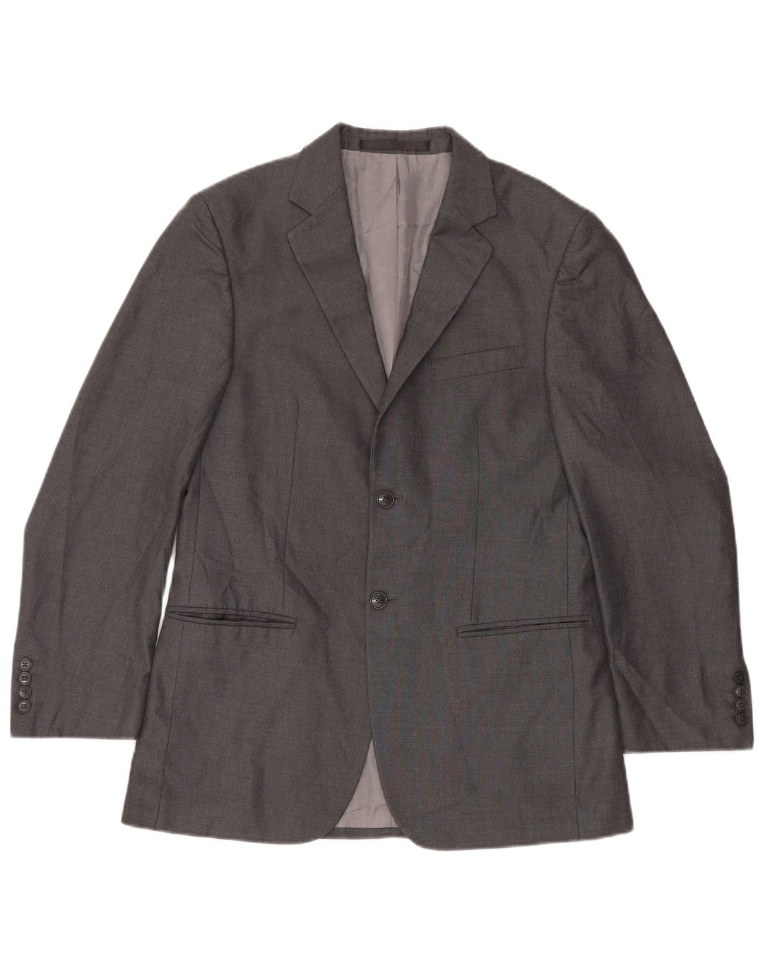 Marks & Spencer Mens 2 Button Blazer Jacket UK 38 Medium Grey Polyester