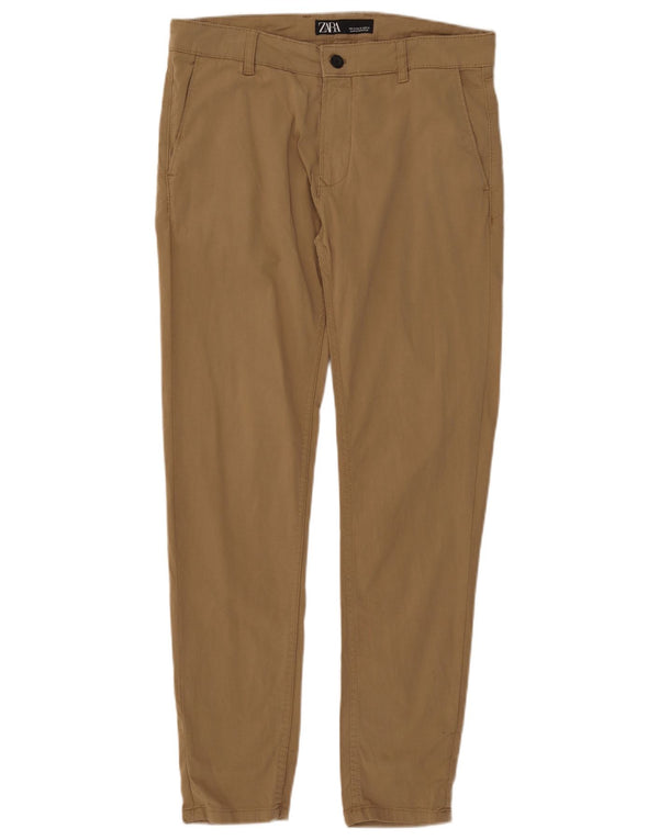 Zara Pantalon Chino Slim Homme EU 42 Large W32 L30 Coton Beige