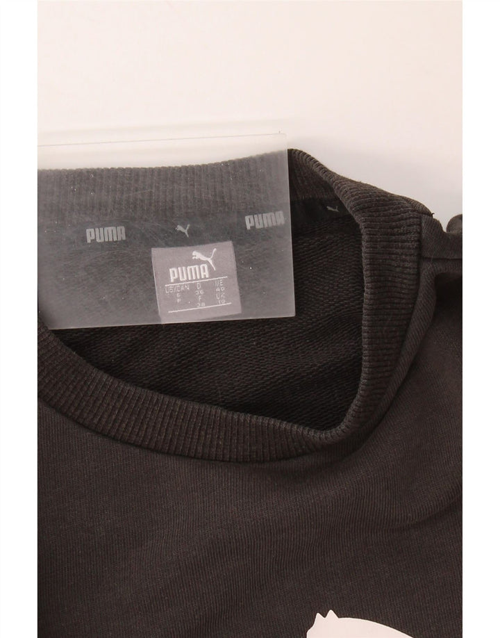 PUMA Felpa con grafica oversize da donna UK 10 Small Nera