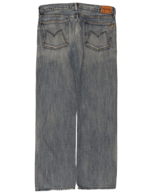 Meltin' Pot Mens Morgan Straight Jeans W33 L32 Azul Algodão