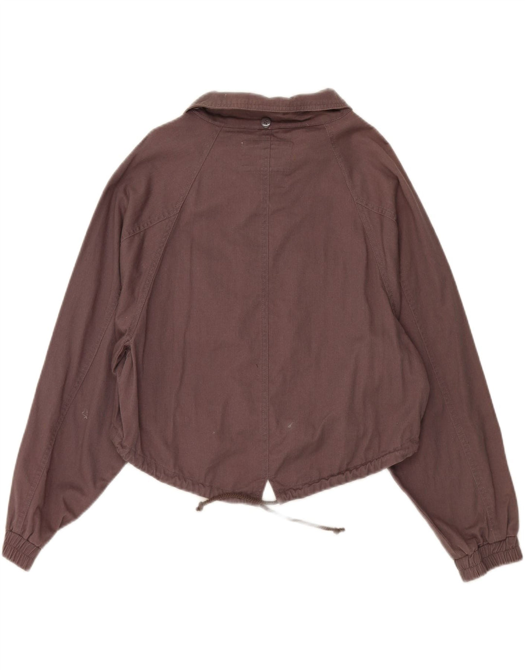 VINTAGE Womens Bomber Jacket UK 10 Small Brown Cotton