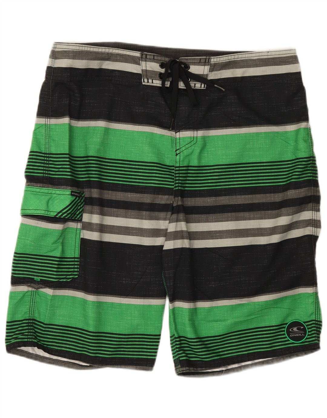 O'Neill Mens Swimming Shorts Large  Black Striped Polyester