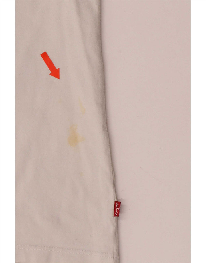 Levi's Damen-T-Shirt mit Grafik, UK 10, Größe S, Weiß