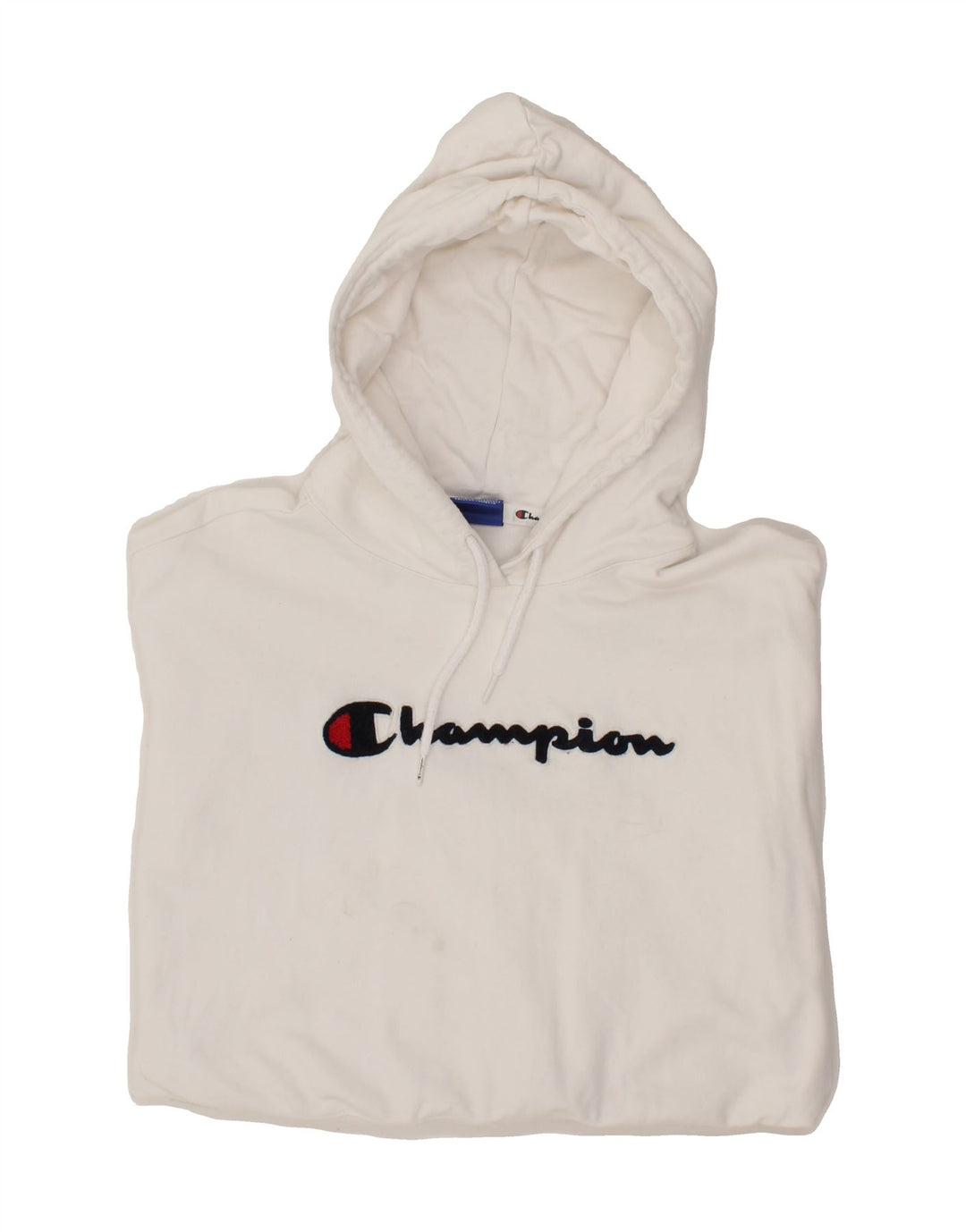 CHAMPION Womens Graphic Hoodie Jumper UK 18 XL White Cotton Vintage Champion and Second-Hand Champion from Messina Hembry 