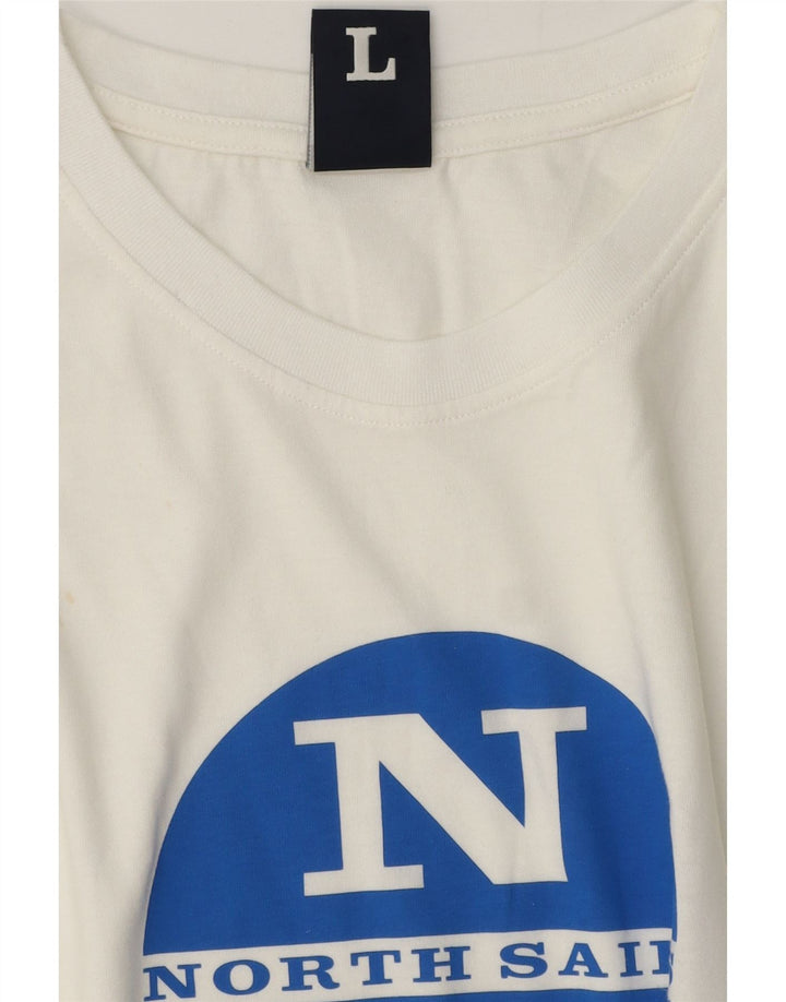North Sails Herre Grafisk T-Shirt Top Stor Hvid