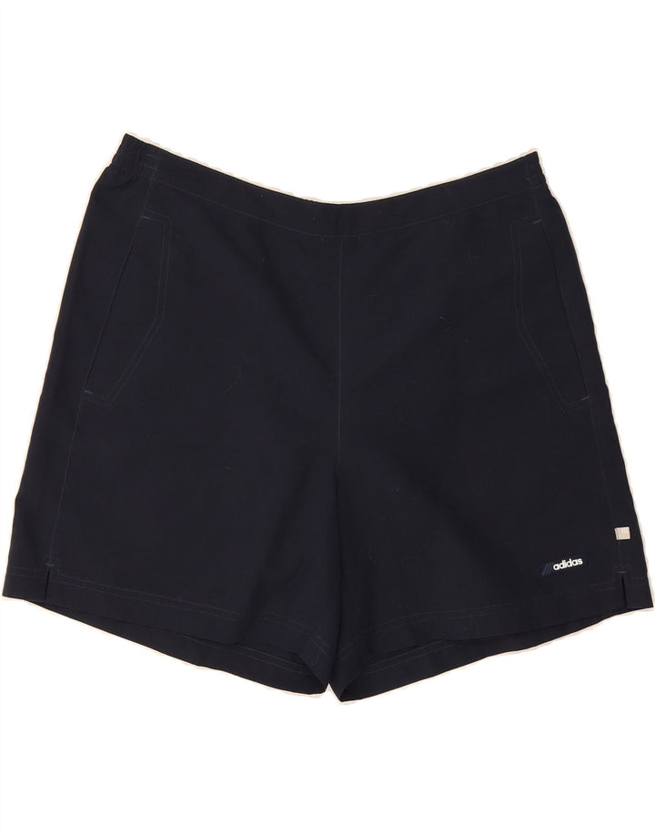 ADIDAS Womens Sport Shorts UK 16 Large  Navy Blue Polyester Vintage Adidas and Second-Hand Adidas from Messina Hembry 