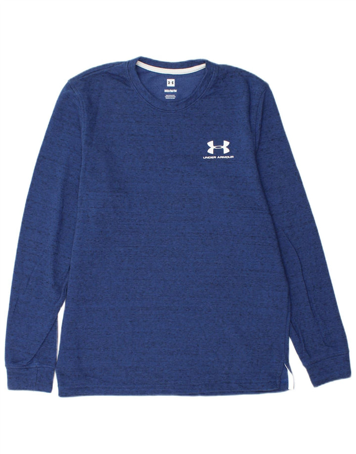 Under Armour Mens Graphic Sweatshirt Jumper Medium Blue Flecked Cotton
