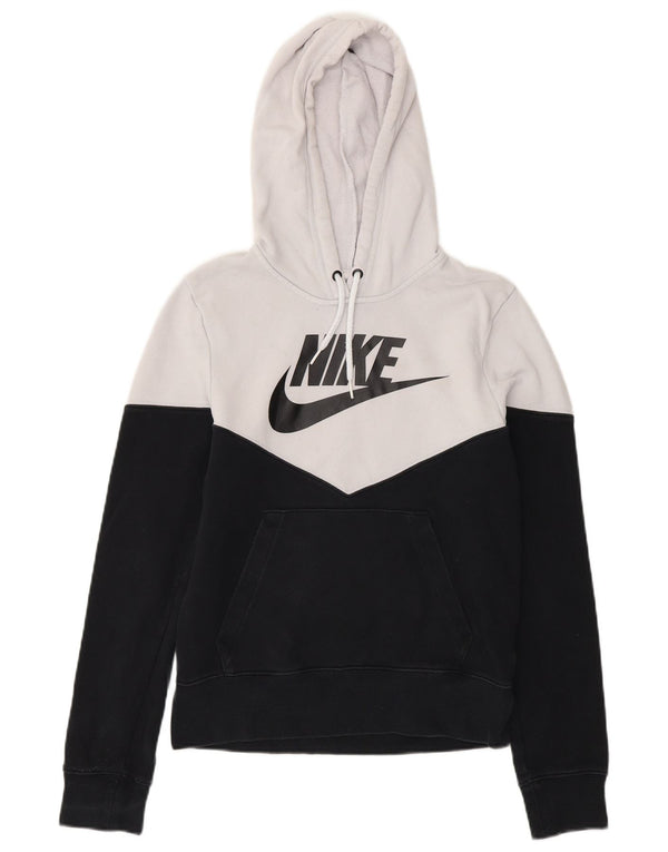 Женский джемпер с капюшоном Nike UK 6 XS, белый, хлопок с цветными блоками