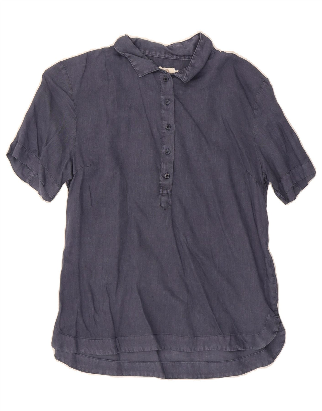 DACK'S Womens Short Sleeve Pullover Shirt UK 16 Large Blue Linen Vintage Dack's and Second-Hand Dack's from Messina Hembry 
