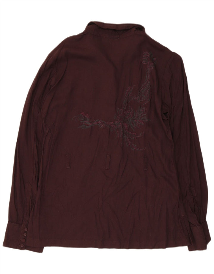 Diesel Womens Pullover Shirt Blouse UK 18 XL Brown Floral Rayon
