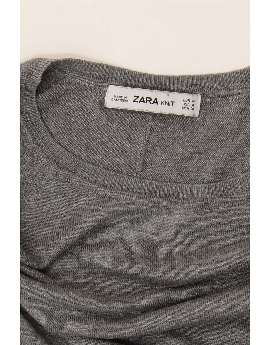 Zara Pull col bateau pour femme UK 14 Gris moyen