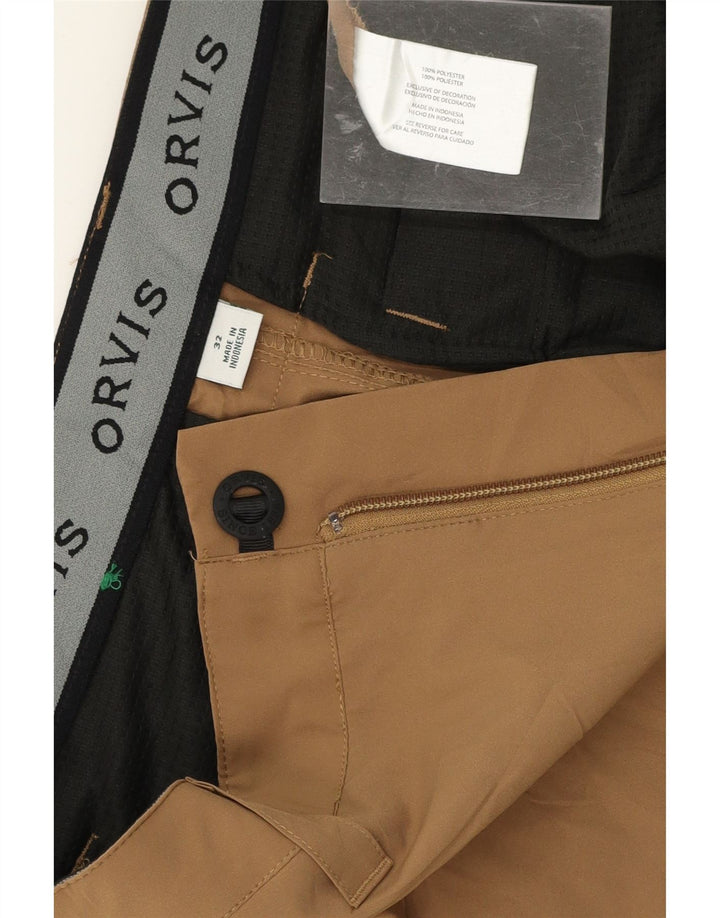 ORVIS Mens Cargo Shorts W32 Medium Brown Polyester Vintage Orvis and Second-Hand Orvis from Messina Hembry 