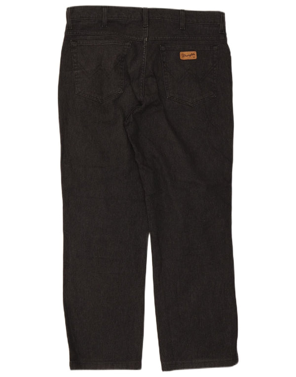 Wrangler Mens Texas Stretch Straight Jeans W36 L28 Black Cotton