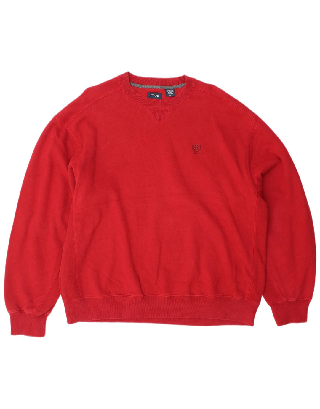 IZOD Mens Sweatshirt Jumper XL Red Cotton