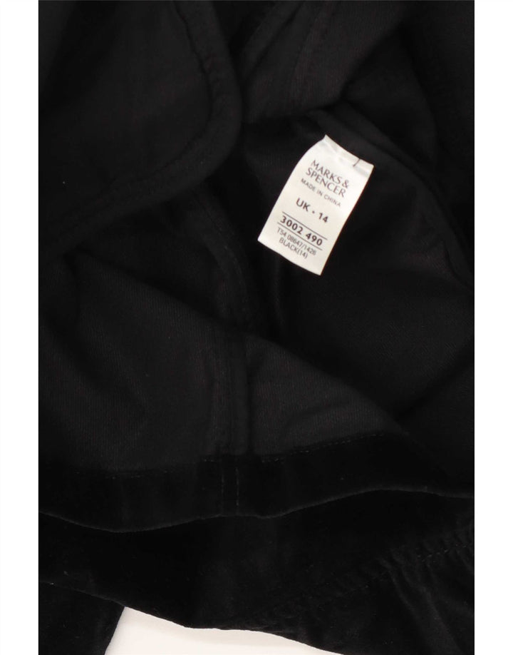 Marks & Spencer Veste blazer en velours à 3 boutons pour femme UK 14 Noir moyen