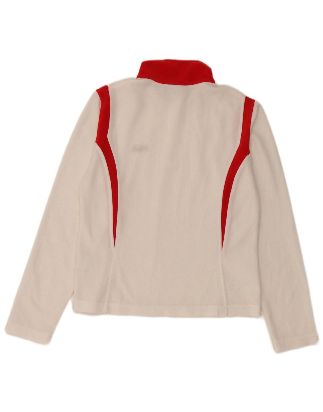 Maglia da donna Fila con collo e zip a maniche lunghe UK 8 Small Poliestere color block bianco