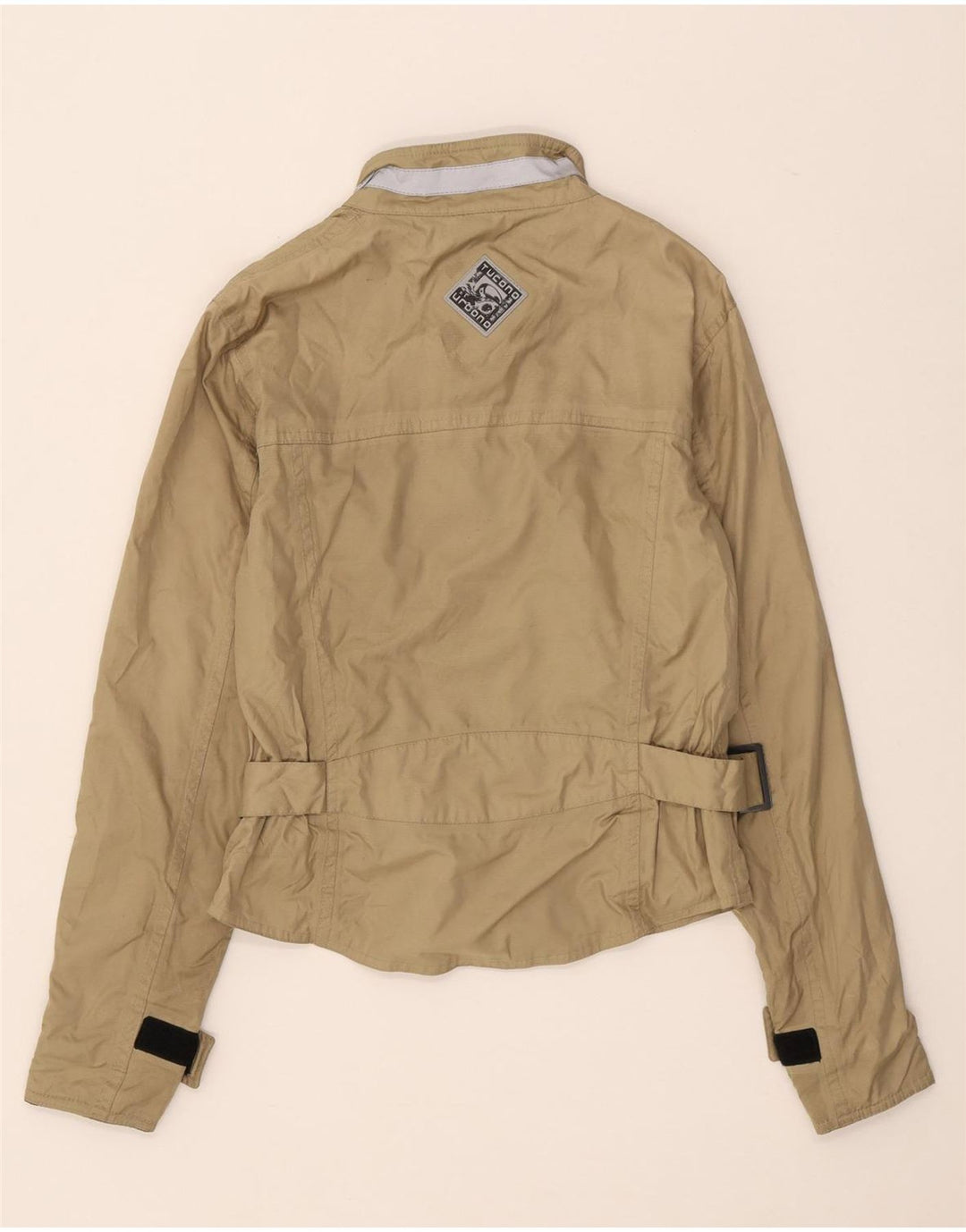Tucano Urbano Womens Oversized Utility Jacket UK 6 XS Beige Polyester