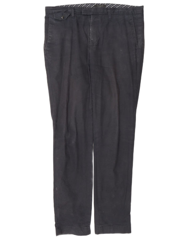 Pantalones chinos ajustados para hombre de Ted Baker W34 L31 Algodón azul marino