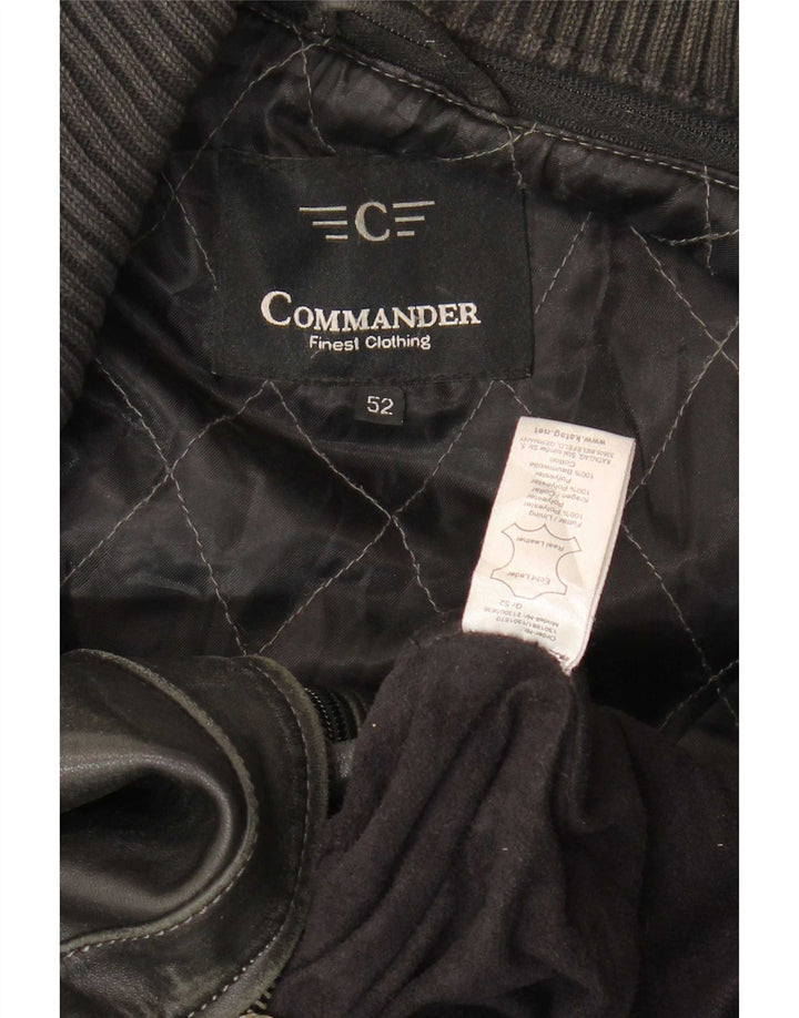 Commander Herre Læderjakke IT 52 XL Sort Læder