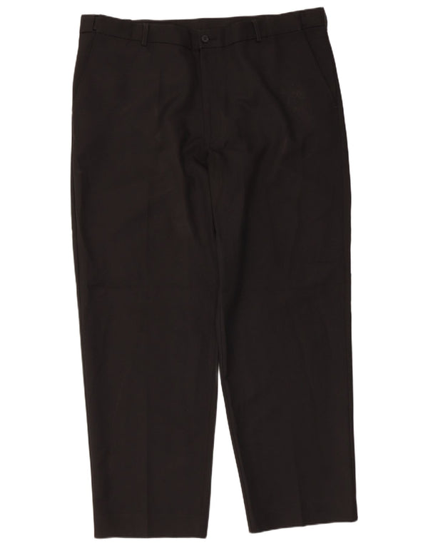 Farah Mens Tapered Chino Pantalones W42 L31 Poliéster Negro