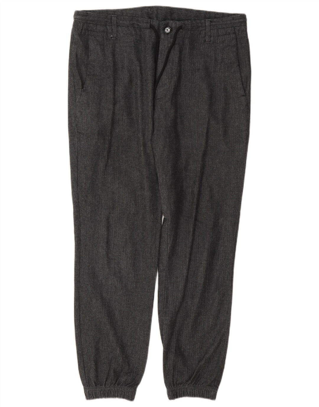 Massimo Dutti Mens Chino Trousers EU 42 Large W32 L28 Grey Herringbone