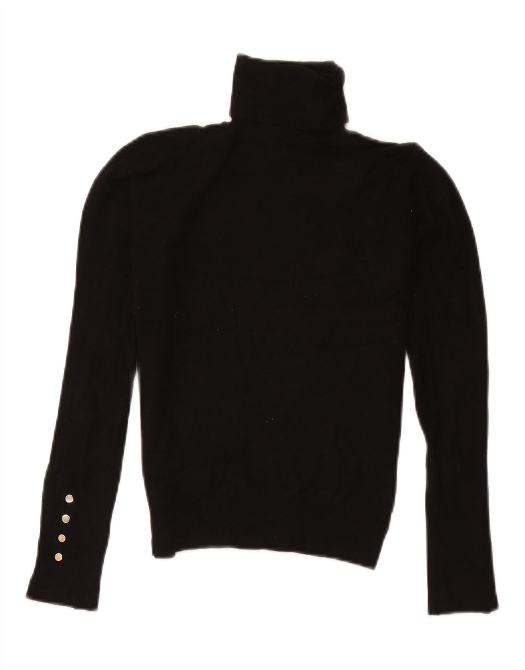 Zara Womens Roll Neck Jumper Sweater UK 10 Small Black Viscose