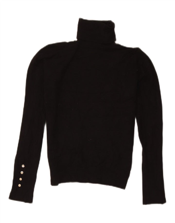 Zara Womens Roll Neck Jumper Sweater UK 10 Small Black Viscose