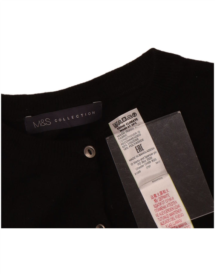 Marks & Spencer Womens Cardigan Sweater UK 8 Small  Black Viscose