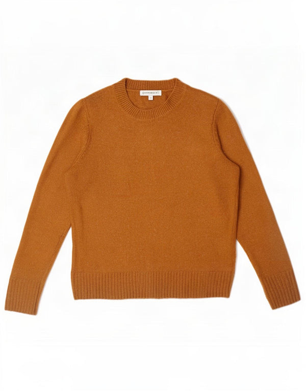 Warehouse Womens Crew Neck Jumper Sweater UK 12 Medium Brown Acrylic