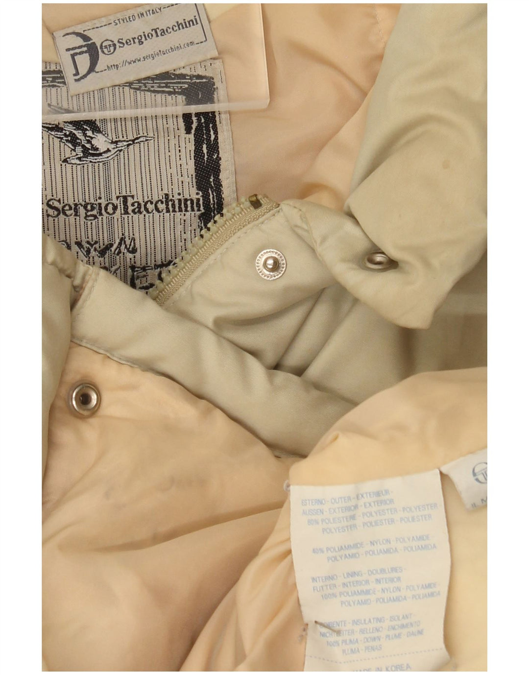Sergio Tacchini Damen Wattierte Jacke UK 18 XL Beige Polyester