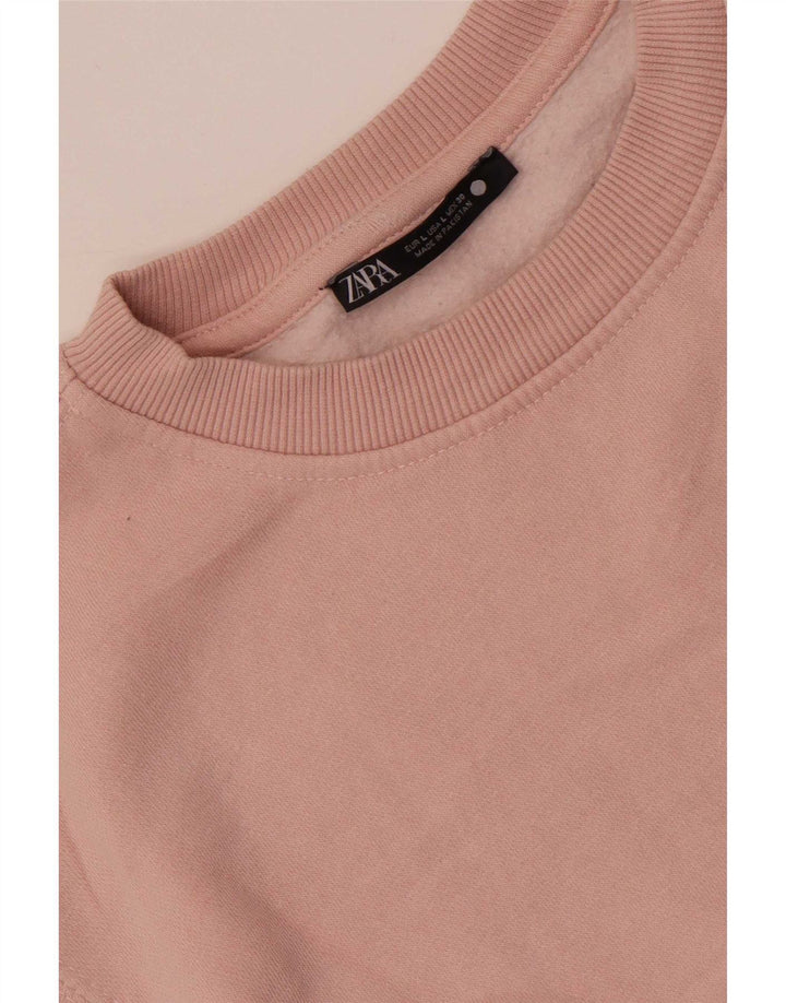 Zara Damen Sweatshirt-Pullover UK 16 Large Pink