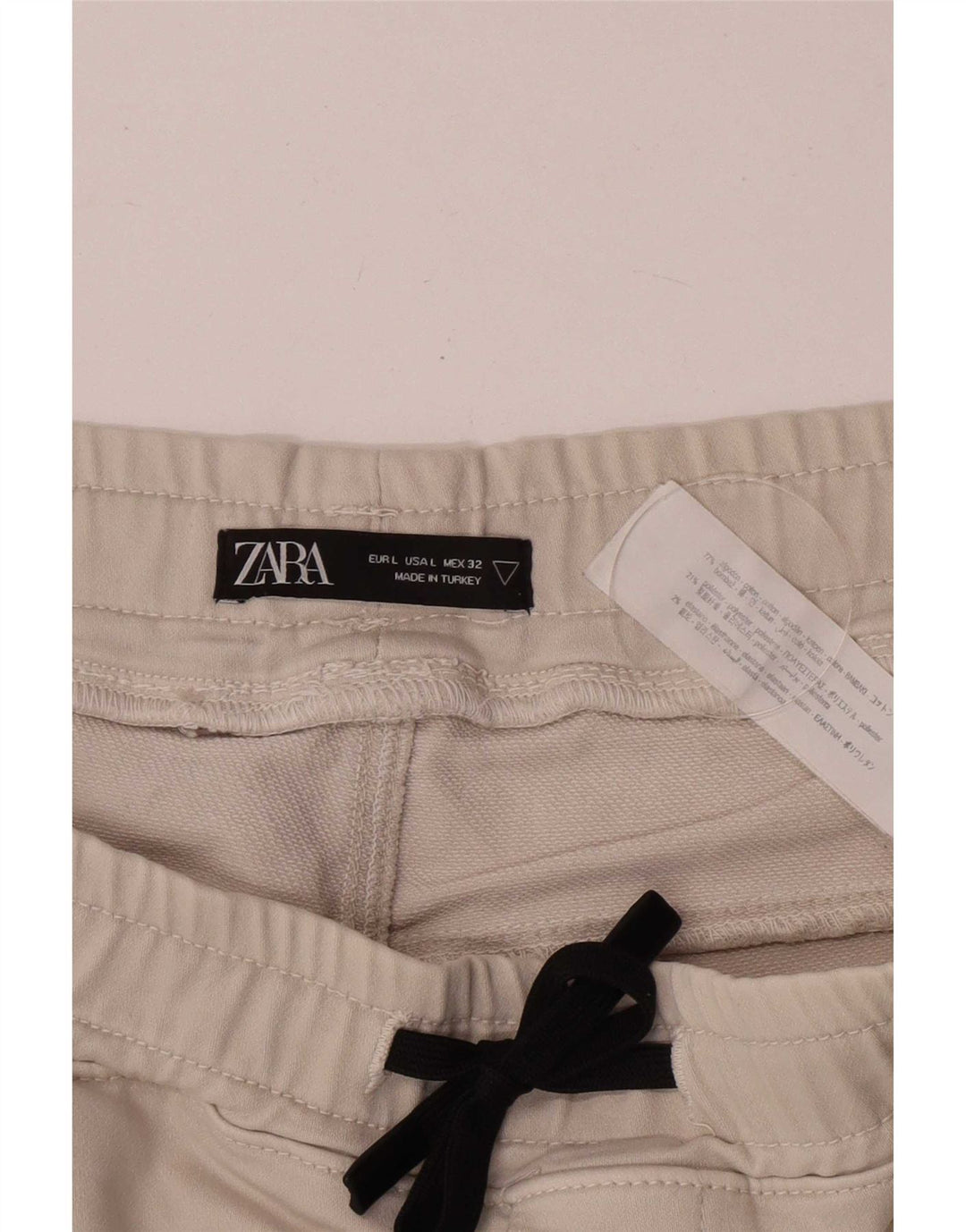 Zara Mens Regular Fit Sport Shorts Large Beige Cotton