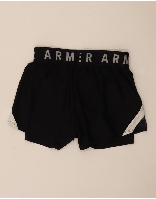 Under Armour Womens Heat Gear Graphic Sport Shorts UK 6 XS Black