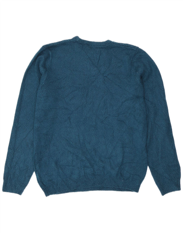 Marks & Spencer Mens Crew Neck Jumper Sweater Medium Green Acrylic