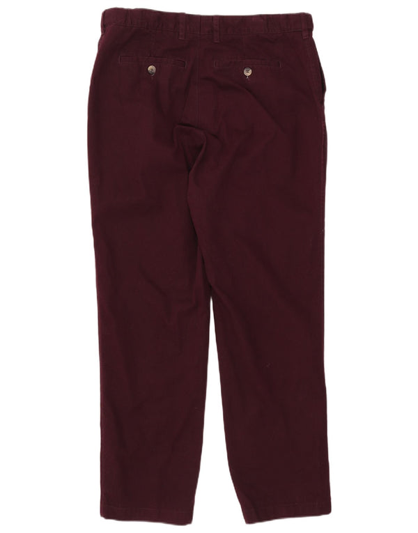 Pantaloni chino dritti da uomo James Pringle W40 L31 cotone bordeaux