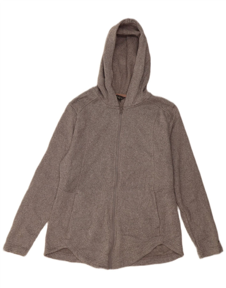 Eddie Bauer Womens Zip Hoodie Sweater UK 18 XL Grey Polyester