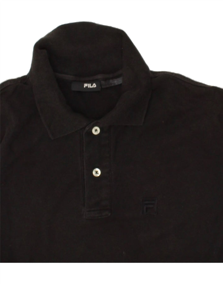 FILA Mens Polo Shirt Medium Black Cotton Vintage Fila and Second-Hand Fila from Messina Hembry 