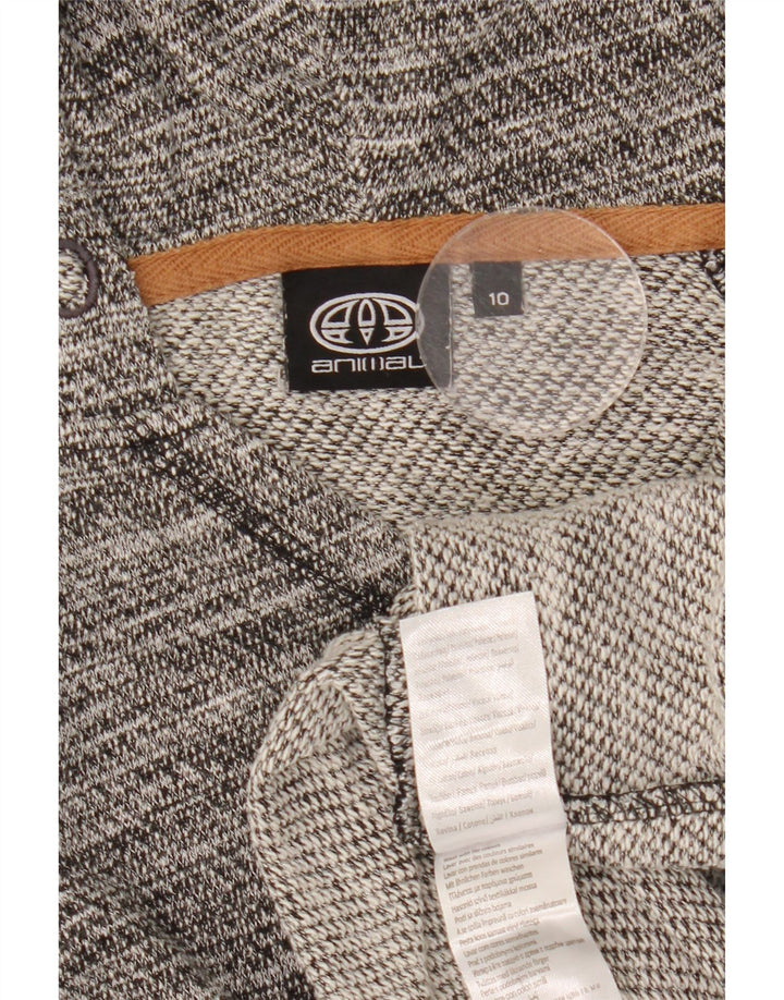 Animal Womens Oversized Hoodie Jumper UK 10 Small Grey Flecked Polyester