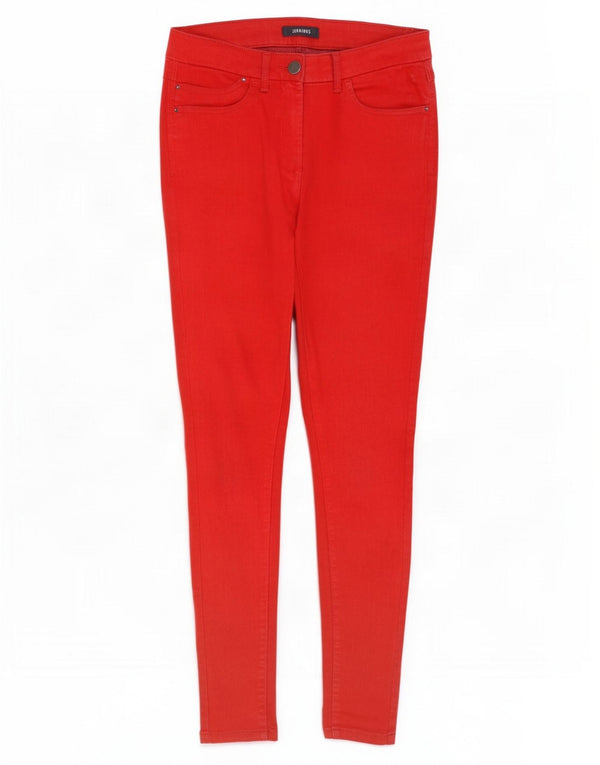 Marks & Spencer Womens Skinny Jeans UK 12 Medium W30 L29 Red Cotton