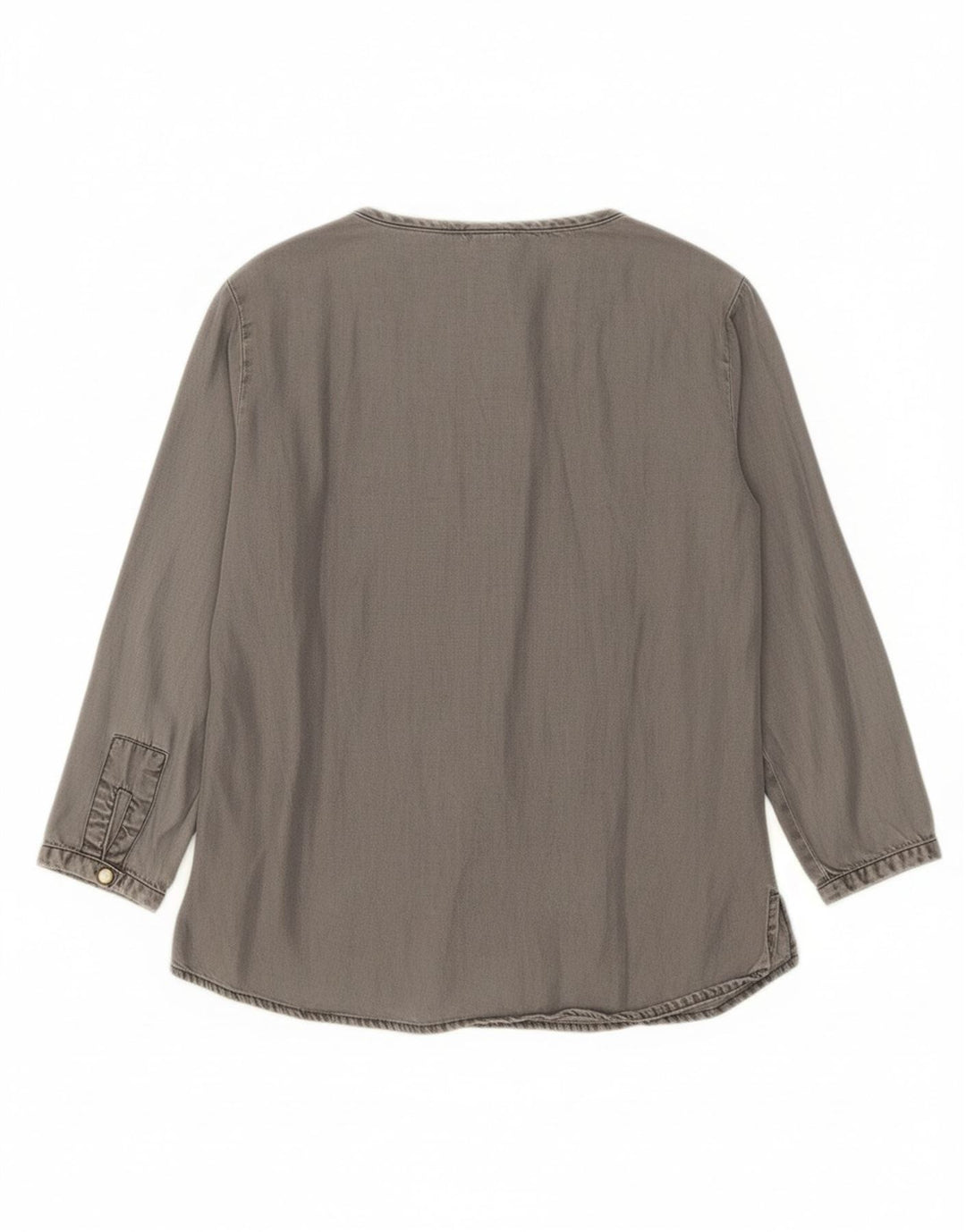 BENETTON Womens 3/4 Sleeve Blouse Top UK 12 Medium Grey