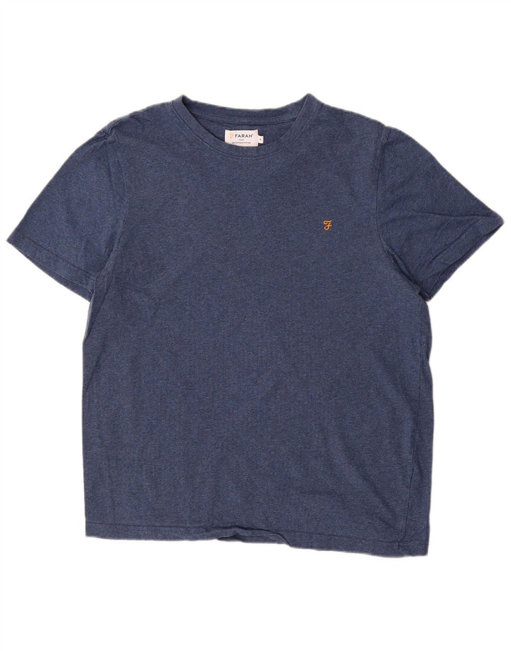 FARAH Mens T-Shirt Top Medium Navy Blue Cotton
